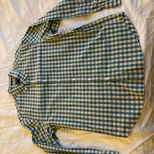 J. Crew Green and Cream Gingham Button-Down Shirt